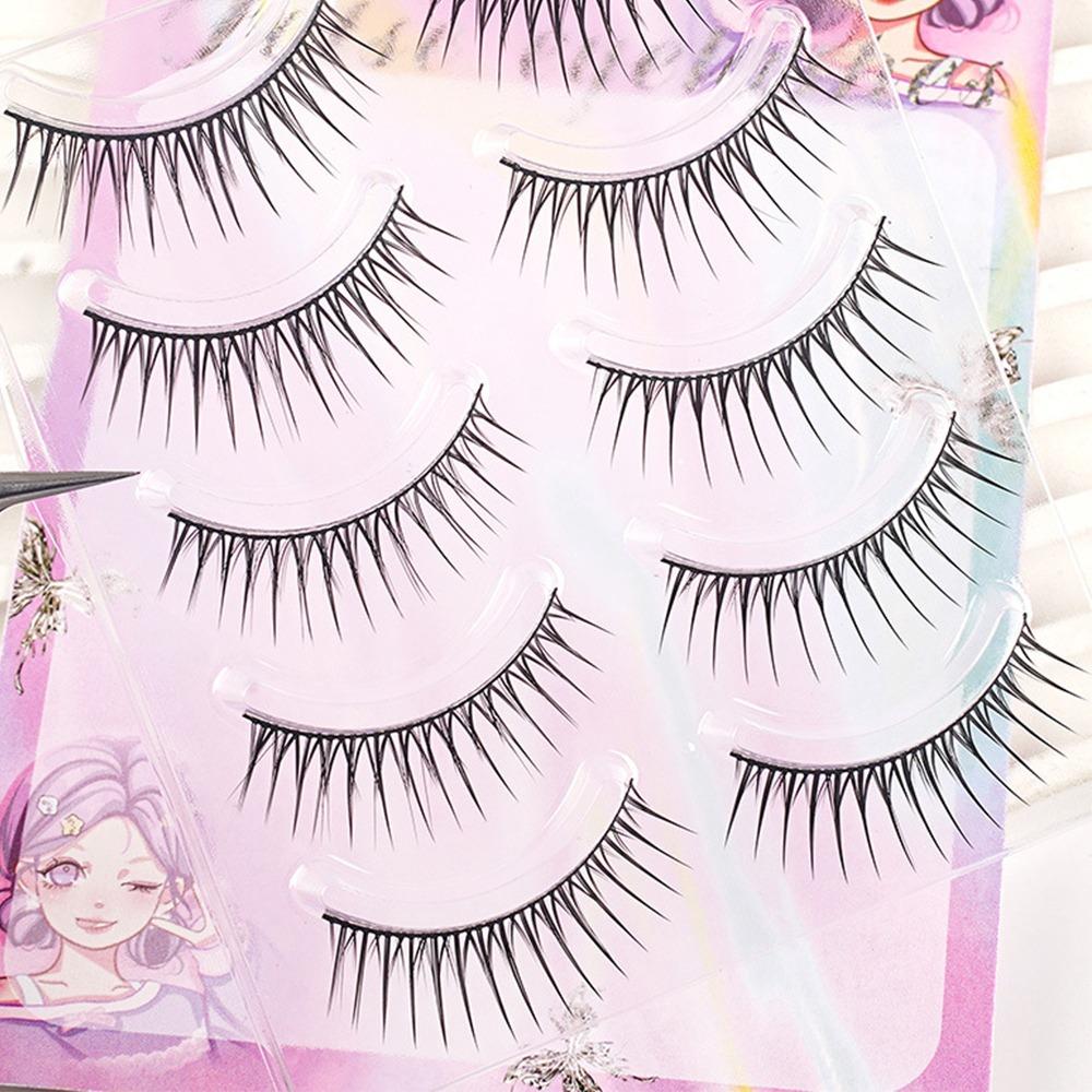 

Natural Spiky Fake Lashes Korean Style Eye Makeup Tools Manga False Eyelashes Eyelash Extension need glue