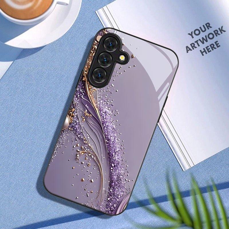 Purple gradient texture Exquisite PhoneCase for Samsung Galaxy S26 S25 S24 S23 S22 S21 FE Ultra Plus Men women Built-in glass