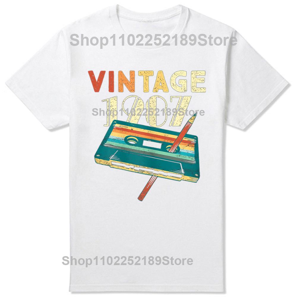 Funny Vintage 1987 Music Cassette 38th Birthday Gifts 38 Years Old Graphic Tshirts Tshirt 100 Cotton Loose Oversized T Shirt