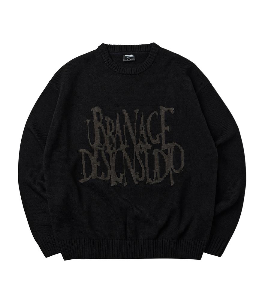 URBANAGE Wild Logo Round Oversized Knit_Black