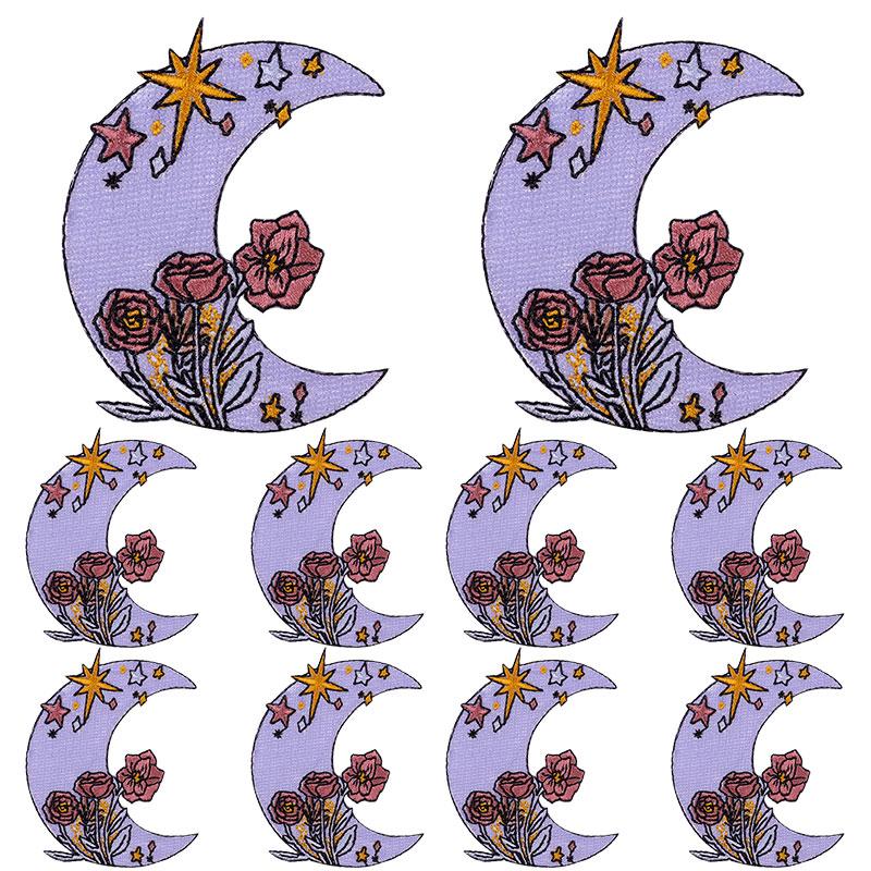 5 szt./Partie Księżyc Motyl Taśma Kwiat Haftowana Naszywka Kreskówkowe Naszywki Na Ubrania DIY Naszywki Do Naprasowywania Na Ubrania Naklejki Do Naszywania