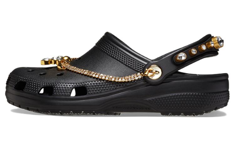 Crocs Classic Tiara Clogs  Black Gold  Women s 209684-001 34-35