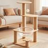 Modern Large Beige Wooden Cat Tree Scratcher Custom Design Climbing Frame for Cats Wholesale Manufacturer Supplies