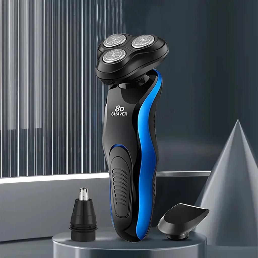 1PC Multi-Functional Men's Grooming Kit - 8D USB Rechargeable Electric Shaver for Face/Beard/Body Waterproof & Washable