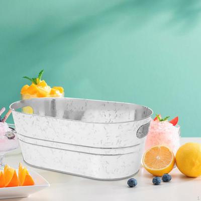 Galvanized Bucket,Classic Oval Ice Bucket,Large Beverage Tub for Home Swim Pool