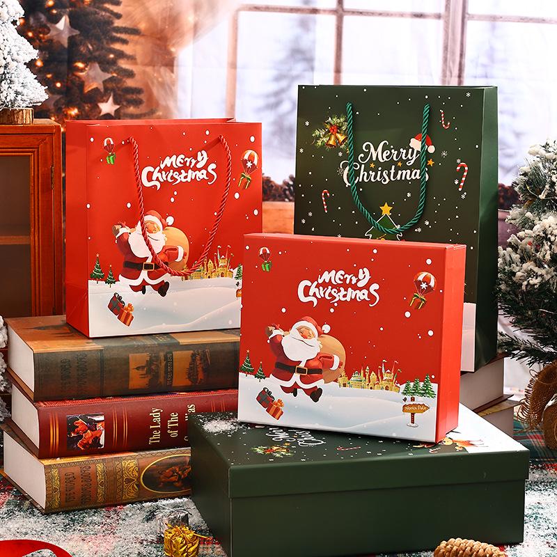 Christmas Gift Box: Red Scarf, Hat, Socks, Thermos Cup In Festive Packaging