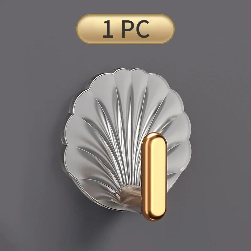 8/4PCS Punch-Free Strong Wall Hooks Luxury Strong Sticky Coat Hanger Rack Clothes Bag Key Kitchen Door Organizer Easy Install