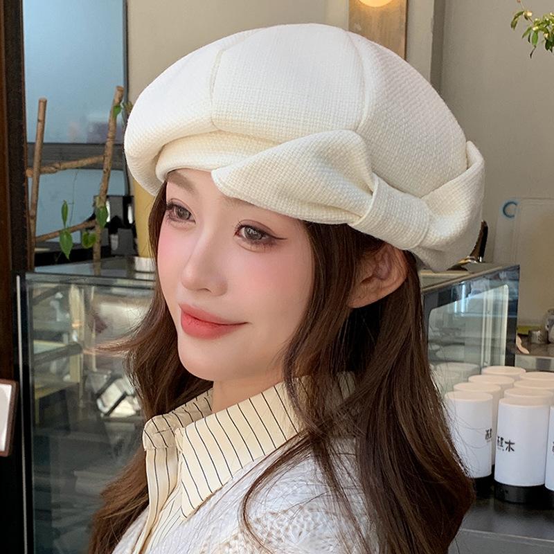 

Класичні теплі берети у французькому стилі Одноколірні великі в’язані берети Елегантна кепка-маляр Еластичні капелюхи Tam для жінок осінь і зима ONE SIZE