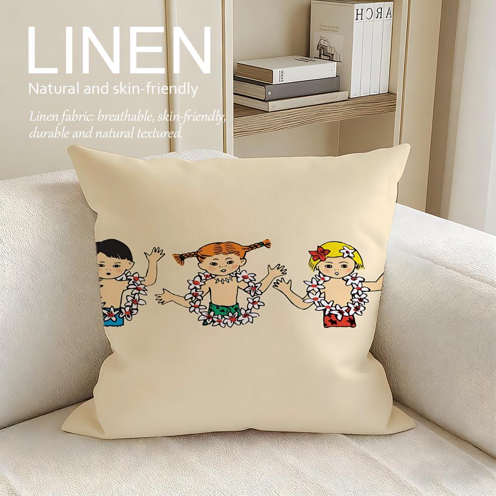 Classic Pippi Longstocking Cushion Cover Pillowcase Set Pcs x x Breathable Washable Sofa Cushion Cover