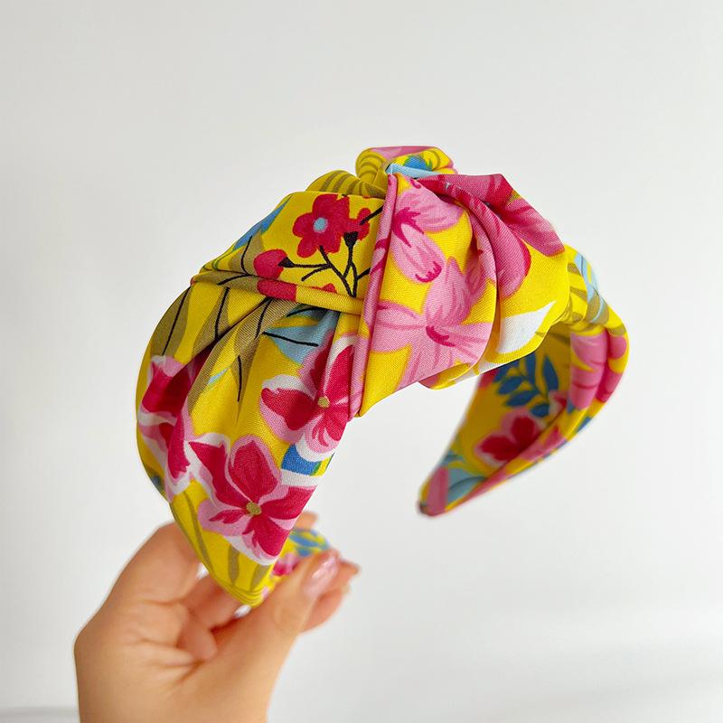 Women Girls Satin Tiedye Flower Big Knot Hairband Headband Adult Hair Accessories Hair Jewley