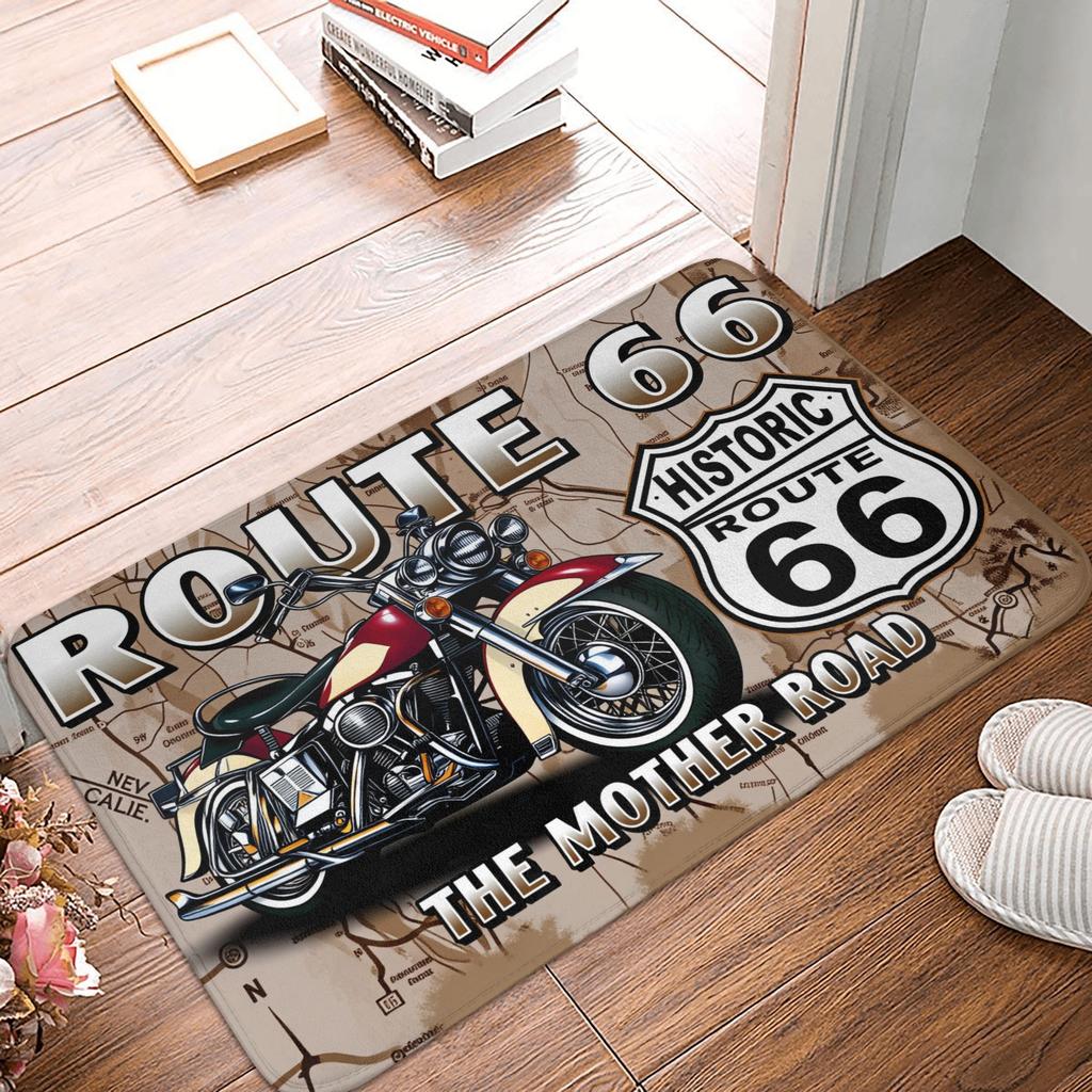Retro Classic Motorcycle Motorcycle Lovers Gift Doormat Anti-Slip Entrance Kitchen Bathroom Door Floor Mat Toilet Carpet Rug