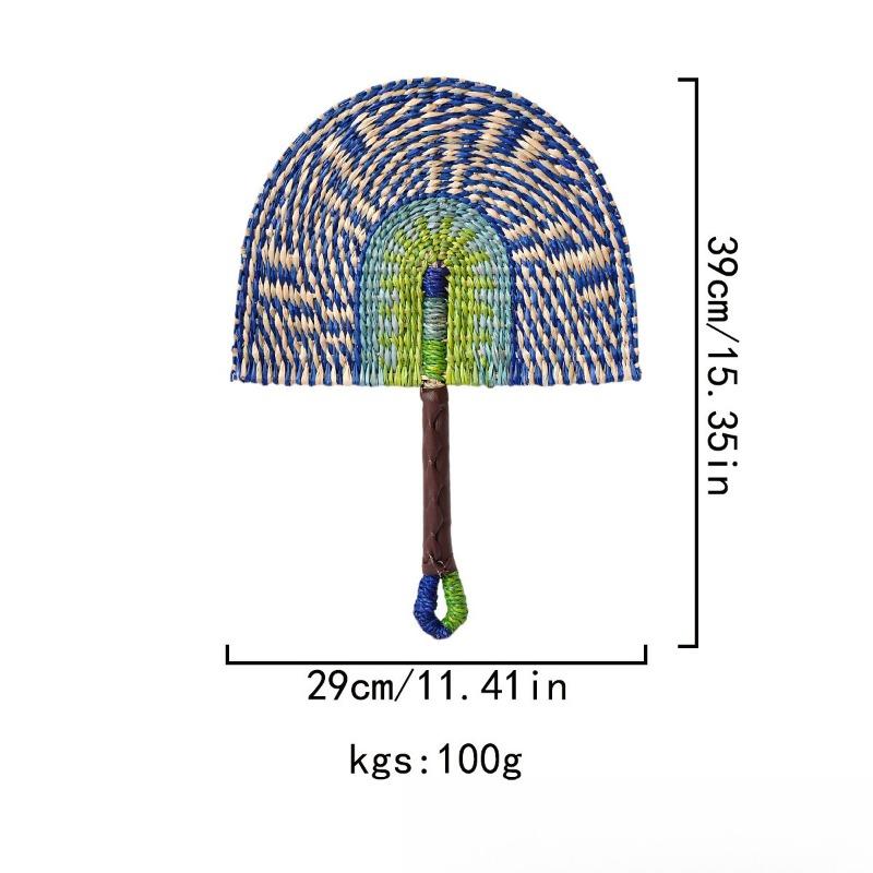 Natural Seagrass Woven Wall Hanging Boho Home Decor for Living Room Entryway Bedroom Handmade Rattan Fan Decor
