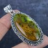 Naturalny Szwajcarski Zielony Opal Kamień Szlachetny Srebro Próby 925 Biżuteria Wisiorek 2.80" R0Q68