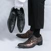 Men Dress Derbys Formal Business Leather Shoes Black Pointed Toe Tuxedo Wedding Shoes Plus Size