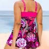 Women's Fashion Sling Printed Two-piece Boxer Swimsuit Swimsuit
