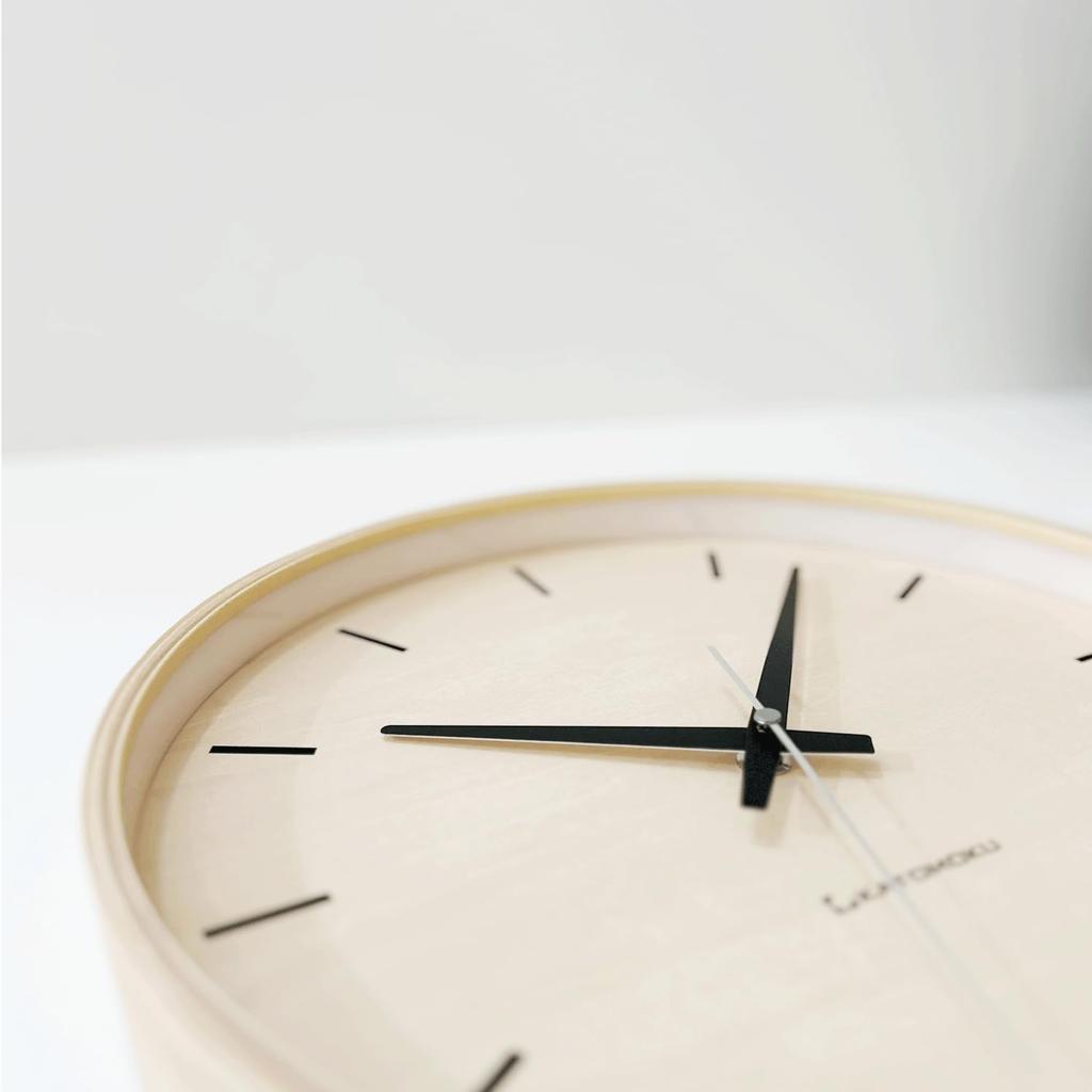 KATOMOKU Sperrholz Wanduhr Natur Wanduhr schleichender Sekundenzeiger Radio km-50NA 304mm (SKP-Uhr)