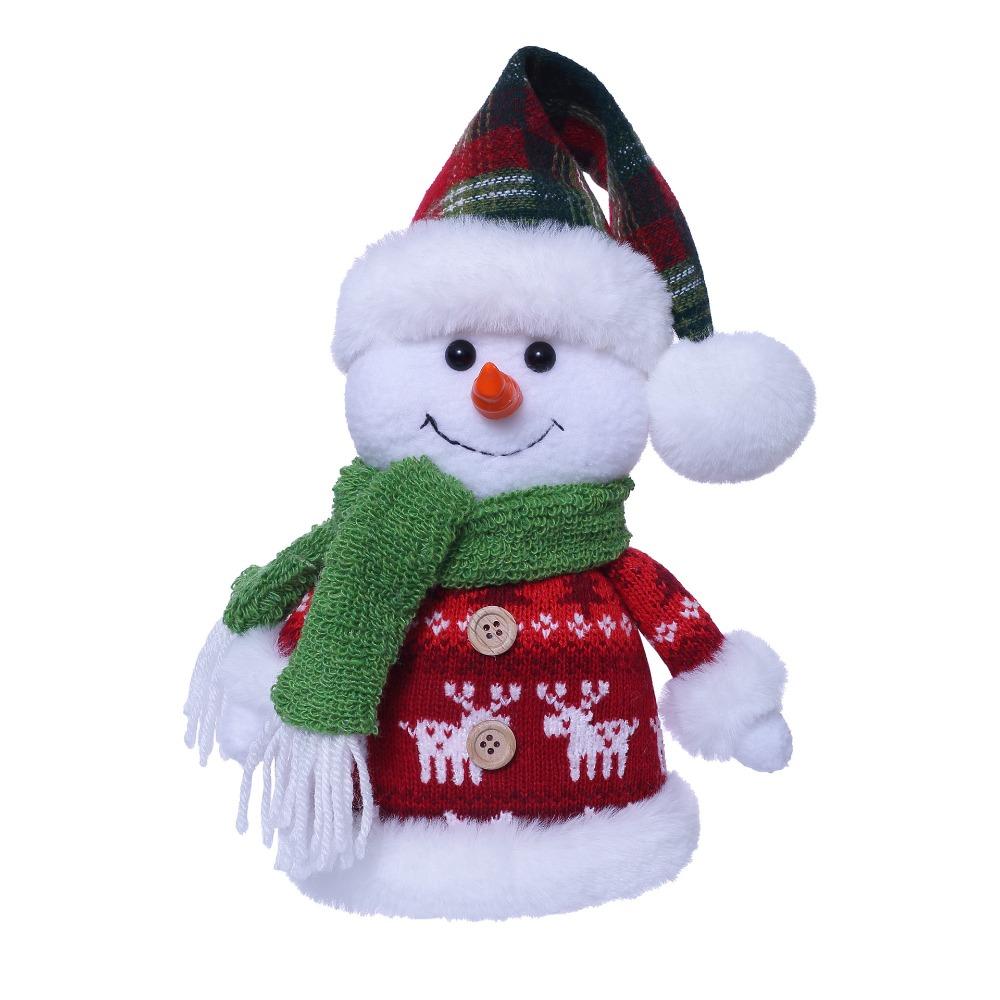 

Soft Christmas Snowman Doll Sitting Merry Christmas Decorations Home Decoration красный