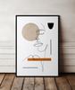 Poster Portrait Boho Modern Line In Black Frame