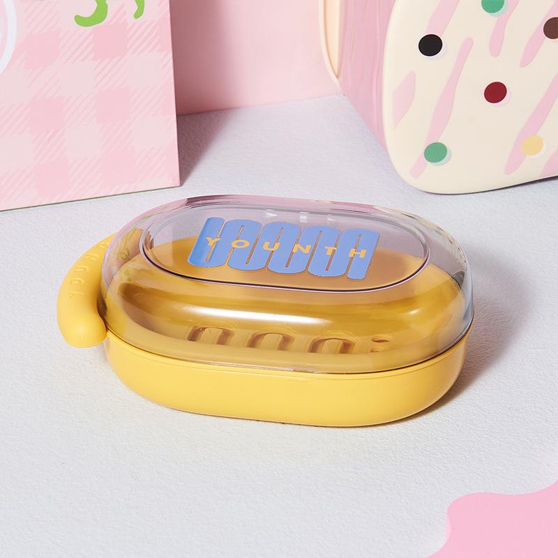 Portable High-End Soap Dish with Drain and Lid for Travel