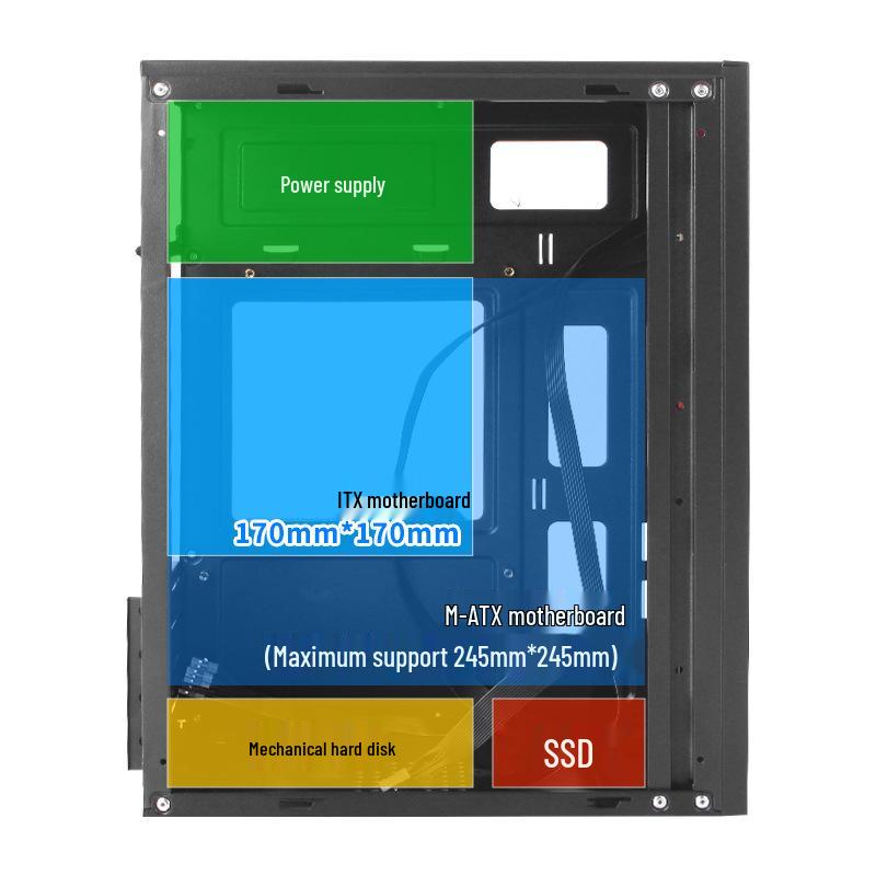 C1 Metall Mini ITX Desktop-Gehäuse für Business, Büro oder Gaming - Kompatibel mit kompakten Motherboards