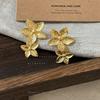 Texture pleated double-layer flower stud earrings women's light luxury personality unique fashion trend commuting versatile earrings earrings