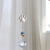 Crystal Pet Memorial Suncatchers Metal Alloys Cats Dog Paws Design Pendant Home Decoration Window Hanging Ornament Gift