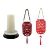 Waterproof Solar Lantern Warm Light 800 MAH Imitation Rattan Lantern Pendant Lights Retro Style LED Decorative Lights