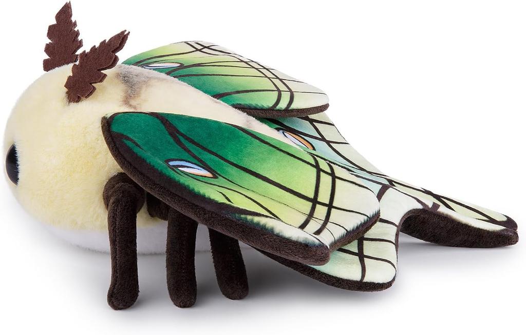 ZHONGXIN MADE Cute Green Moth Plush Toy, 11-inch Green Moth Plush Toy, Handmade Large Moth Insect Stuffed Animal Model Toy, Unique Kids Plush Toy