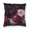 Baroque Maximalism Night Peonies Square Pillowcase Polyester Linen Velvet Pattern Zip Decor Pillow Case Home Cushion Case