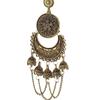 New European and American style round chain long tassel bell earrings, vintage gothic exotic style women's alloy earrings