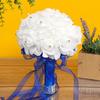 Durable Bridal Bouquet Artificial Flowers Wedding Flower with Crystal Ribbon Hand Bouquet for Bridesmaids Fake Flowers