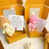 Little Bear In Box, My Little Worry Bear In a Box, Pocket Bears Hug, Handmade Mini Plush  Bears with Hat, Sympathy Gift with Inspirational Card