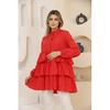 Women's Layered Sleeves Elastic Buttoned Tunic