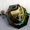 Irish Harp Celtic Knotwork Wall Art Print Umbrella - Cute Umbrella with Cute Design, Portable 3-Fold Compact Umbrella for Men