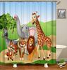 Funny Giraffe Get Naked Shower Curtain Giraffe with Glasses In Soap Bubble Bathtub Wild Animals Bathroom Decor Waterproof Fabric