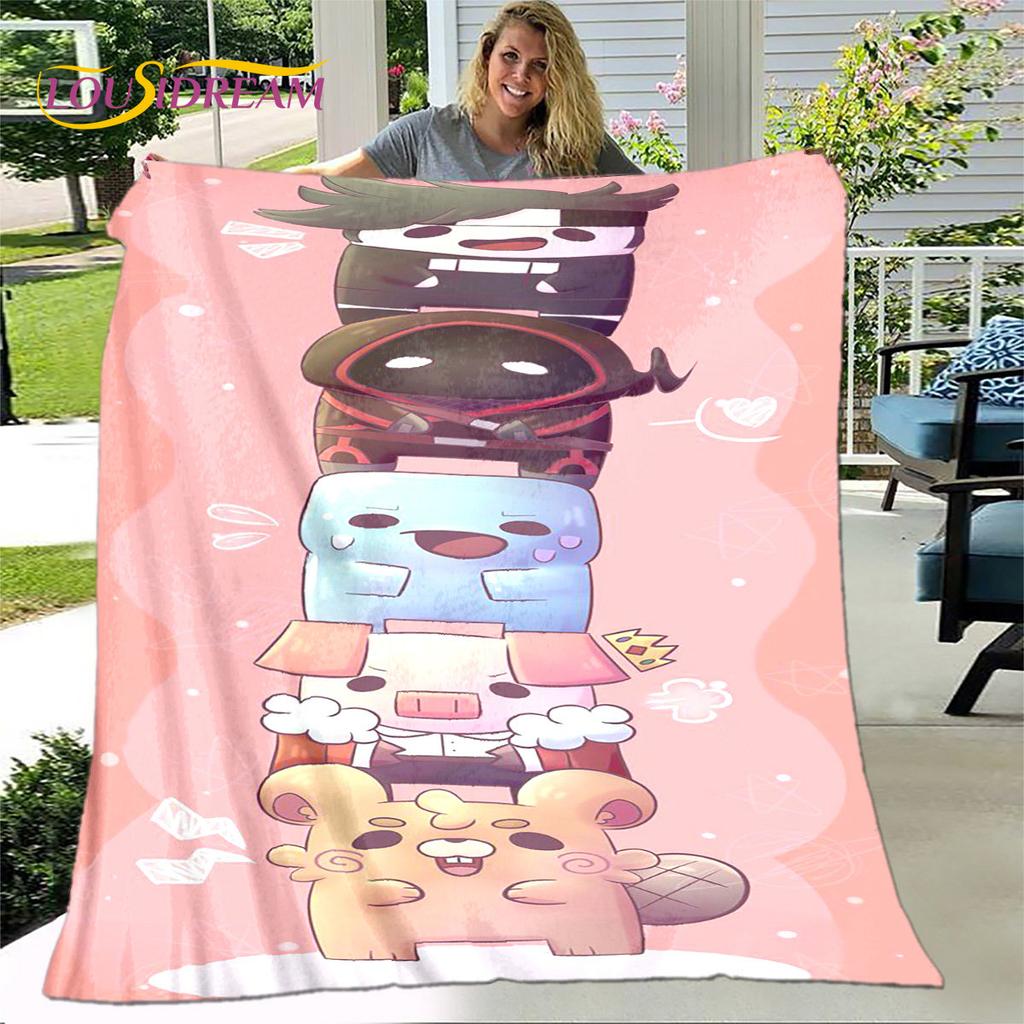 Weiche Plüschdecke mit Technoblade MC-Spiel-Cartoon-Motiv, Flanelldecke, Überwurfdecke für Wohnzimmer, Schlafzimmer, Bett, Sofa, Picknickdecke für Kinder