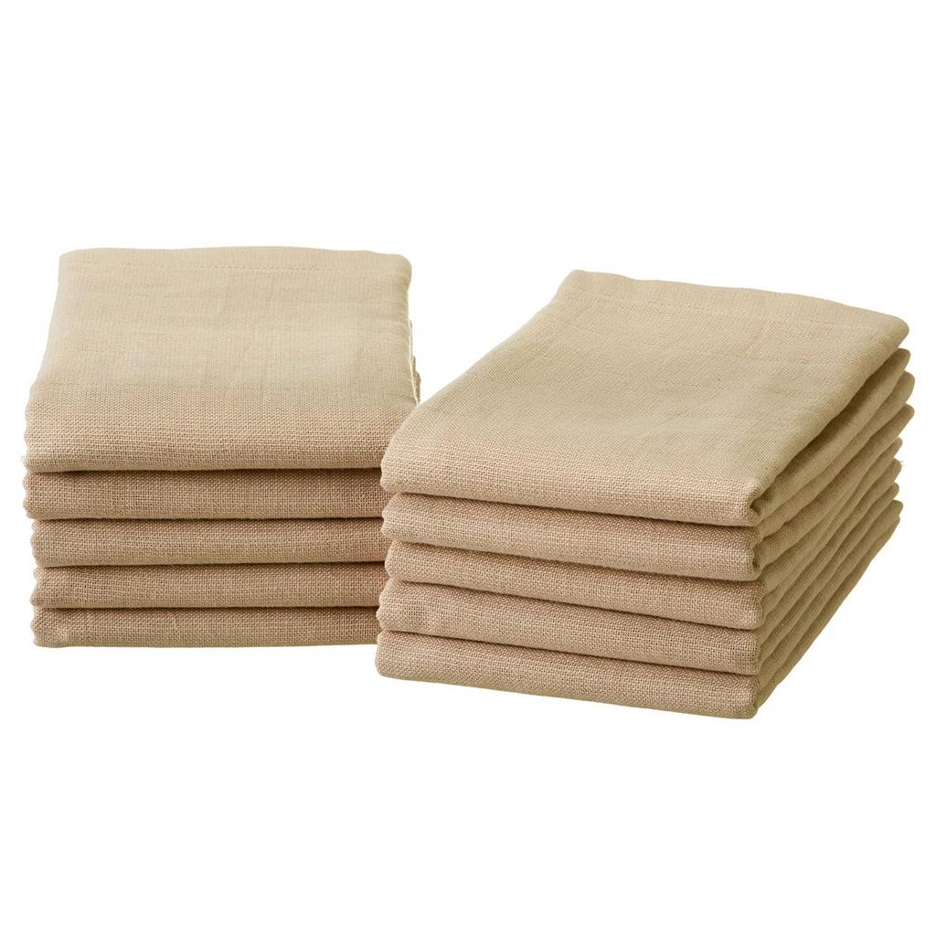 Set of 10 Gauze Face Made in Senshu Towels 35 x Beige Double-Ply Towels, Japan, (Approx. 84cm),
