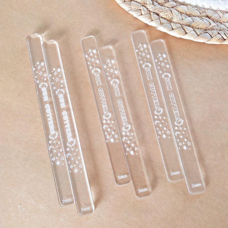 2 szt. Akryl 2/3/5 mm ceramika polimerowa glina grubość linijka wałek do ciasta prowadnice paski patyczki do kolczyków biżuteria wisiorki tworzenie