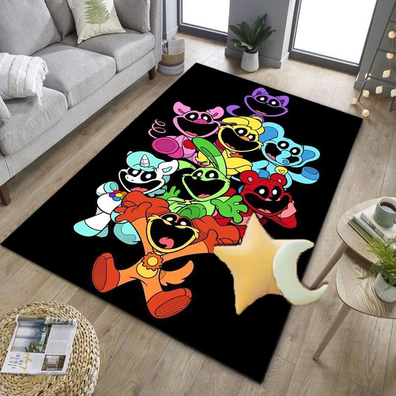 Happy smiling Cartoon Characters Office Rug Chair Mat, Game Carpet, Suitable for Front Door, Bedroom, Living Room, Desk, Holiday Gift