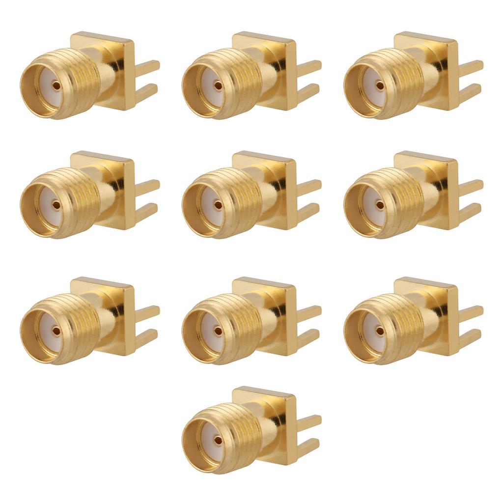 SMA Socket, 10pcs SMA Female Connector Brass SMA Female Base Socket PCB Mount 50 Ohm RF Connectors, SMA Optic Connectors