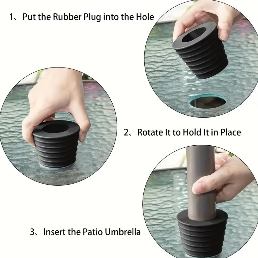 Umbrella Hole Ring Plug and Lid Set, Suitable for Glass Outdoor Terrace Table Deck Courtyard, Table Umbrella Hole Ring and Courtyard Table Umbrella