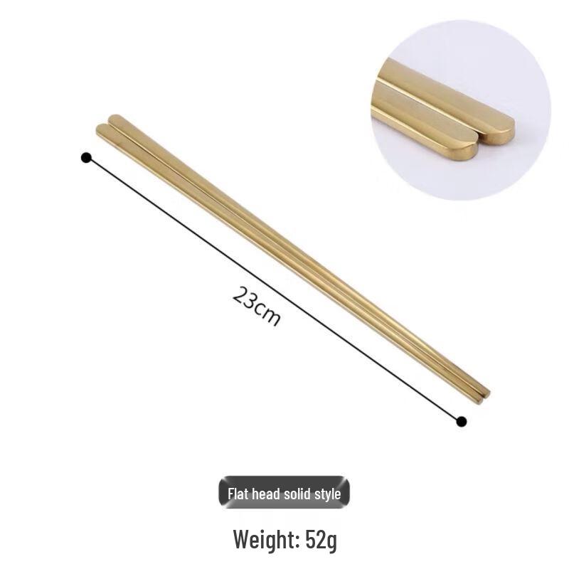 Qianxing 304 Stainless Steel Korean Style Flat Chopsticks