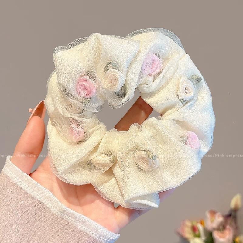 

Элегантное кружевное кольцо для волос большого размера в виде толстой кишки, женская новинка высокого класса, супер фея, для прически с низким хвостом, резинка для волос, головной убор