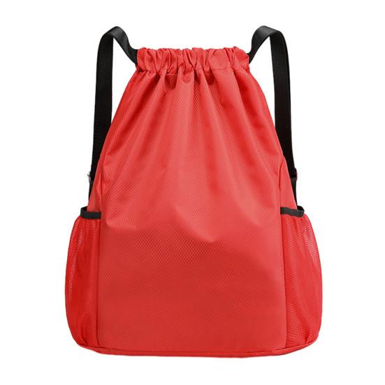 Sports Backpack Drawstring Gym Backpack with Side Mesh Pockets Waterproof Workout Backpack красный