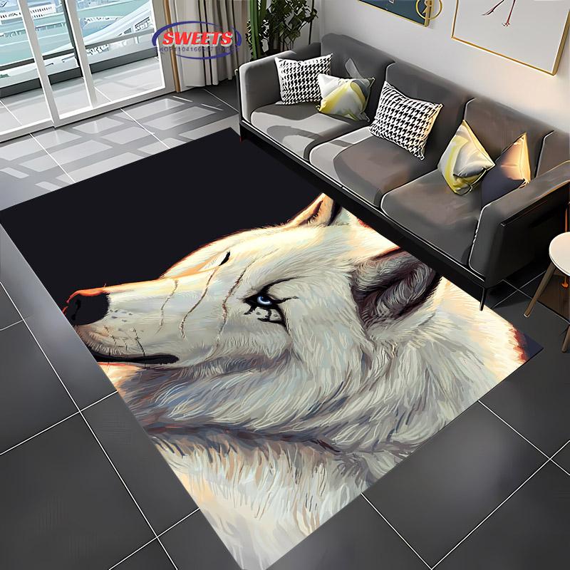 3D HD Wolf Art Carpet for Living Room Bedroom Hallway Long Strip Soft Area Rug Sofa Doormat Home Decor Non-slip Durable Mat Gift