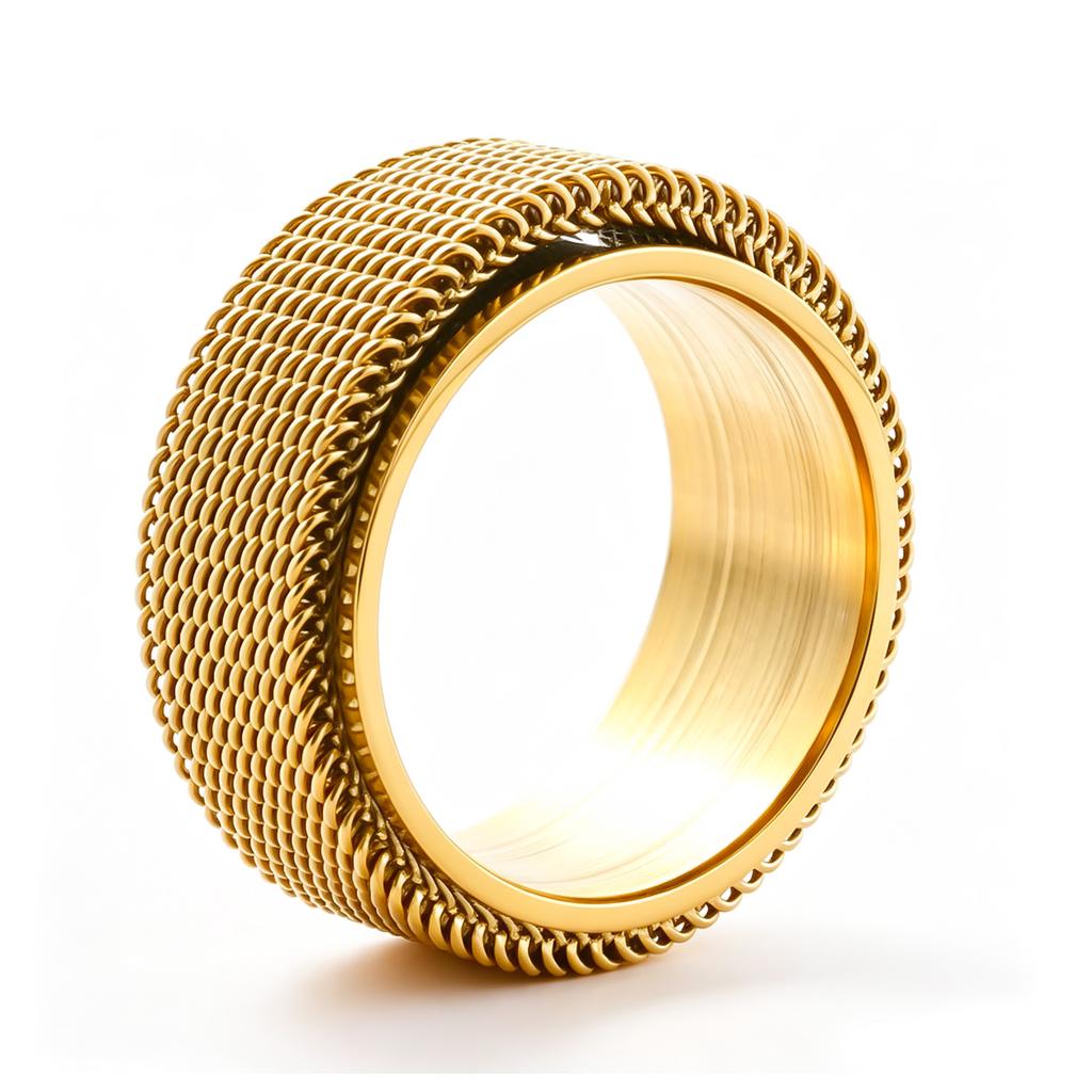 6mm/8mm Rotatable Grid Stainless Steel Ring Decompression Rotating Couple Ring Jewelry