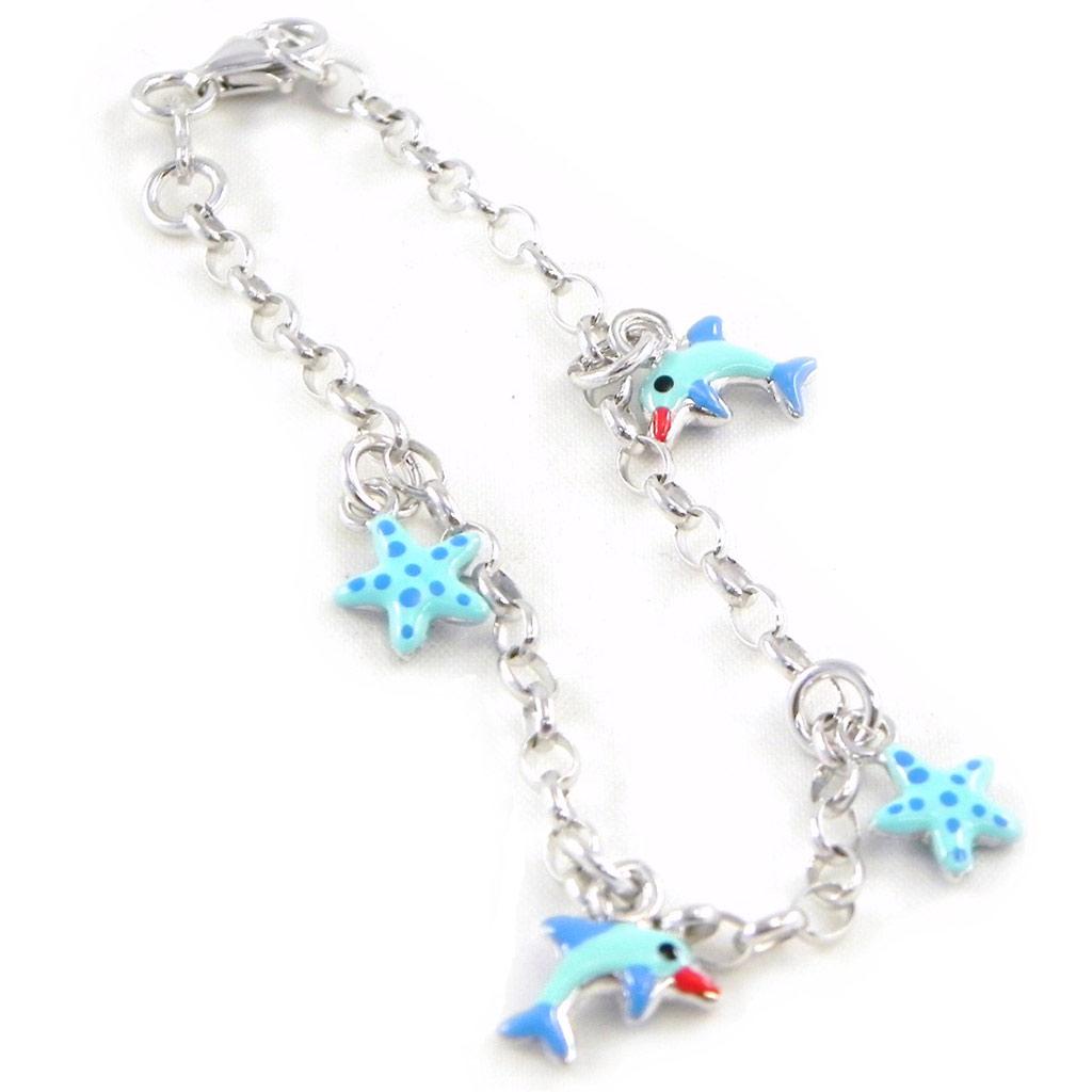 Suzette et Benjamin [G6515] - Children's Bracelet 'Le Monde Marin' Turquoise S&B