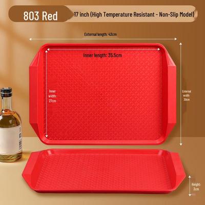 Thickened Anti-slip Rectangular Plastic Serving Tray