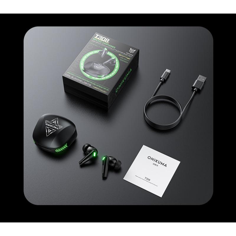 ONIKUMA T308 TWS ყურში ჩასადები Bluetooth ყურსასმენი სტერეო მუსიკისთვის, თამაშისთვის, უსადენო ყურსასმენი