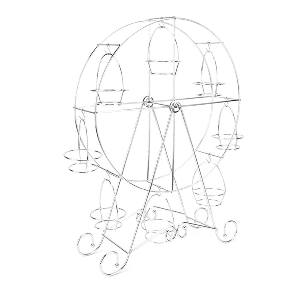 Cupcake-utstillingsstativ Jern Roterbart Åtte Cupcakes Hjul Cupcake-stativ for DIY Bursdagsfest